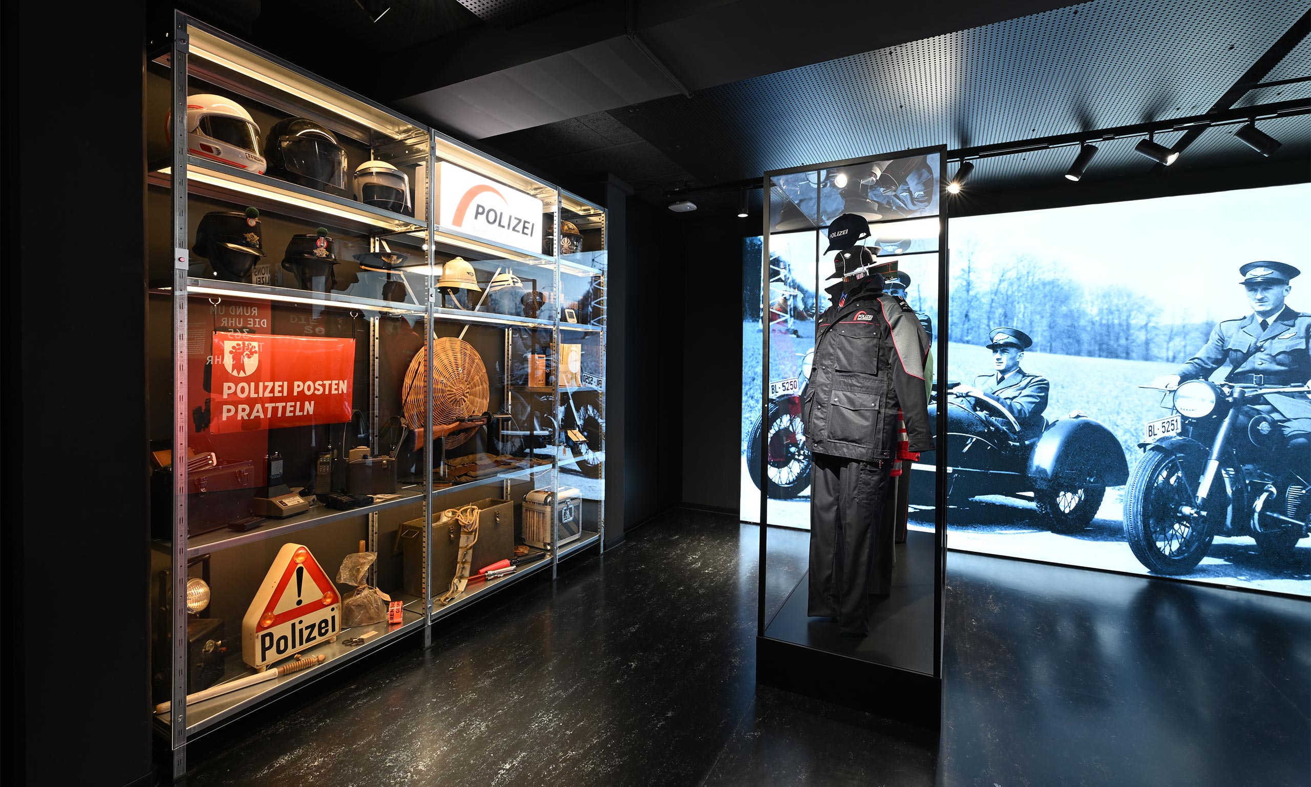 Einblick in die neue Dauerausstellung im Polizeimuseum BL