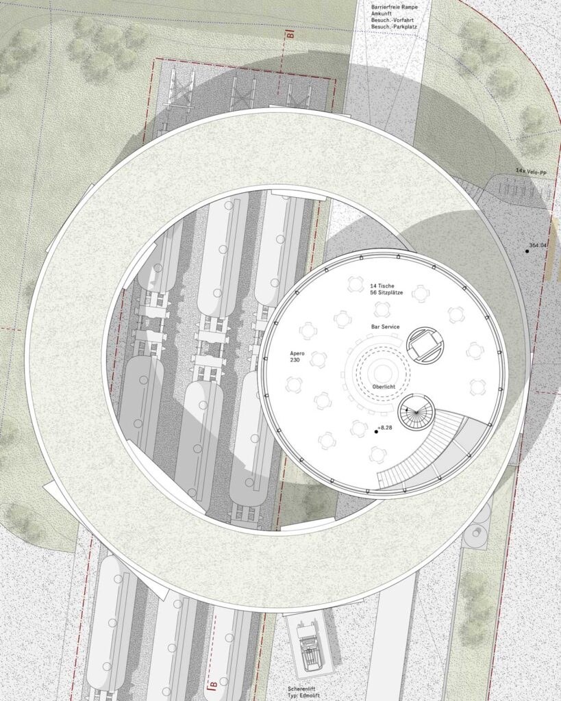 Architekturplan für den Wettbewerb Holcim Besucher-Lab